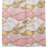 大理石灰金ゴールドピンクシャワーカーテン シャワーカーテン (正面)