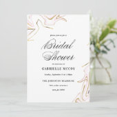 大理石瑪瑙婚前慶祝 | 粉色金色 招待状 (スタンド正面)