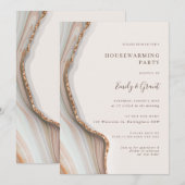 大理石瑪瑙石乔迁派对邀请函 招待状 (正面/裏面)