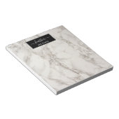 大理石白とグレーパーソナライズされた ノートパッド (アングル)