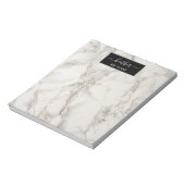 大理石白とグレーパーソナライズされた ノートパッド (回転)