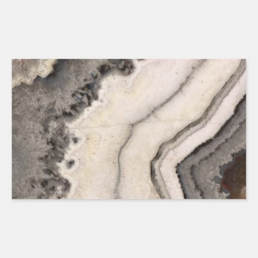 大理石白黒石灰 長方形シール (正面)