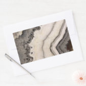 大理石白黒石灰 長方形シール (封筒)