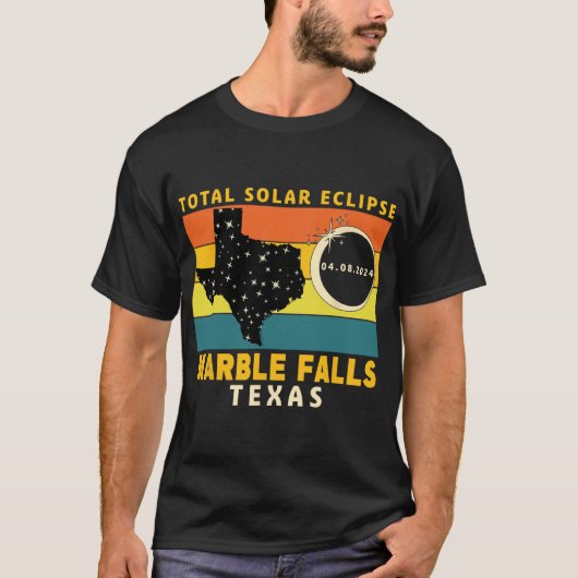 大理石秋テキサス州太陽のトータルEclipse 2024 Tシャツ (正面)