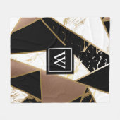 大理石箔幾何学的モザイク フリースブランケット (正面(横))