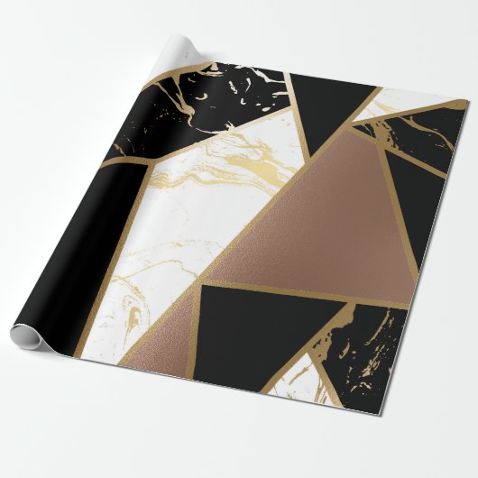 大理石箔幾何学的モザイク ラッピングペーパー (アンロールド)