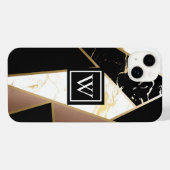 大理石箔幾何学的モザイク iPhoneケース (裏面横)