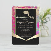 大理石紙吹雪カラフル卒業 招待状 (スタンド正面)