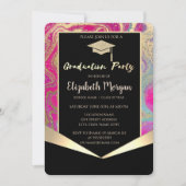 大理石紙吹雪カラフル卒業 招待状 (正面)