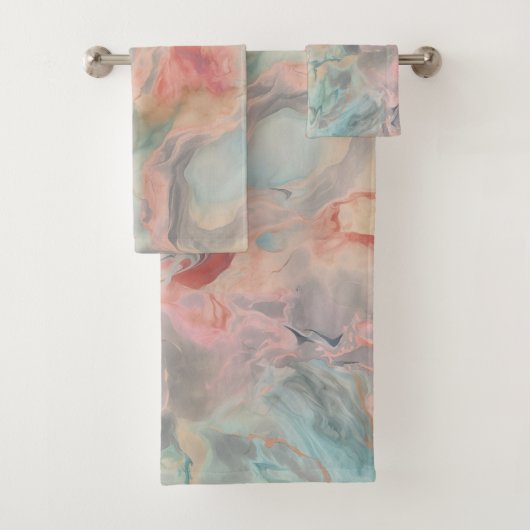 大理石素晴らし灰色バスルーム用タオルセット バスタオルセット (インサイチュ)