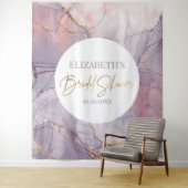 大理石紫とピンクのブライダルシャワーモダン背景 タペストリー (インサイチュ)