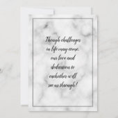 大理石結婚の延期キャンセル延期 招待状 (裏面)