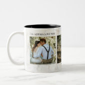 大理石結婚の3枚の写真マグ ツートーンマグカップ (左)