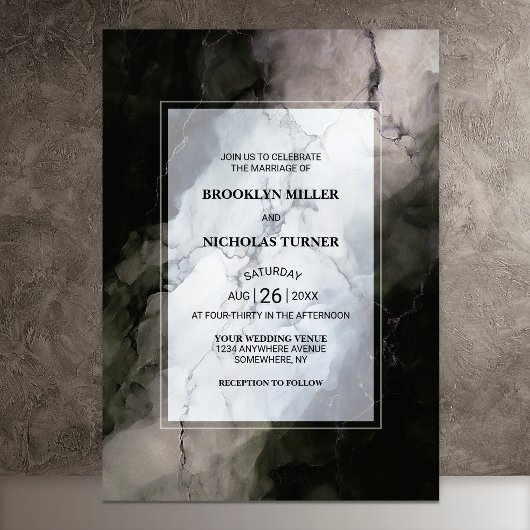 大理石結婚エレガント石 招待状