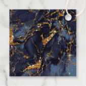 大理石結婚グリッターの感謝していネイビーブルー金ゴールドID644 フェイバータグ (裏面)