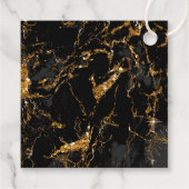 大理石結婚グリッターの感謝してい黒金ゴールドID644 フェイバータグ (裏面)