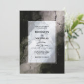 大理石結婚モダン石 招待状 (スタンド正面)