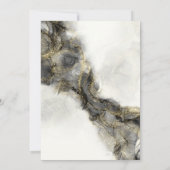 大理石結婚式招待状(黒と金ゴールドコーム) 招待状 (裏面)