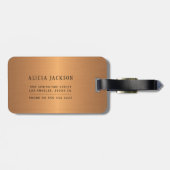 大理石絵画抽象芸術銅黒モノグラムの ラゲッジタグ (裏面横)