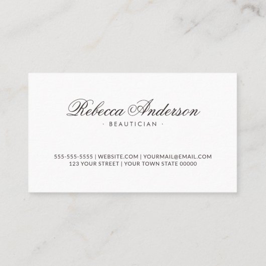 大理石縁どの書跡の黒エレガント色 名刺 (裏面)