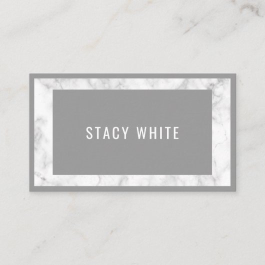 大理石縁どミニマルモダントレンディーグレー 名刺 (正面)