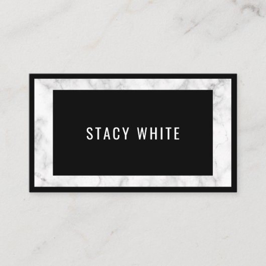 大理石縁どミニマルモダントレンディーブラック 名刺 (正面)