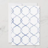 大理石縁ど結婚式招待状 – コーンフラワーブルー 招待状 (裏面)