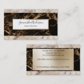 大理石署名の茶色花崗岩金ゴールド箔斑点 名刺 (正面/裏面)