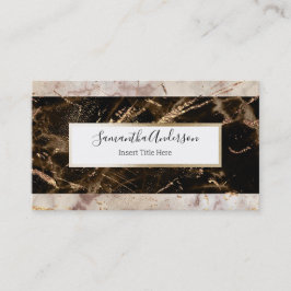 大理石署名の茶色花崗岩金ゴールド箔斑点 名刺