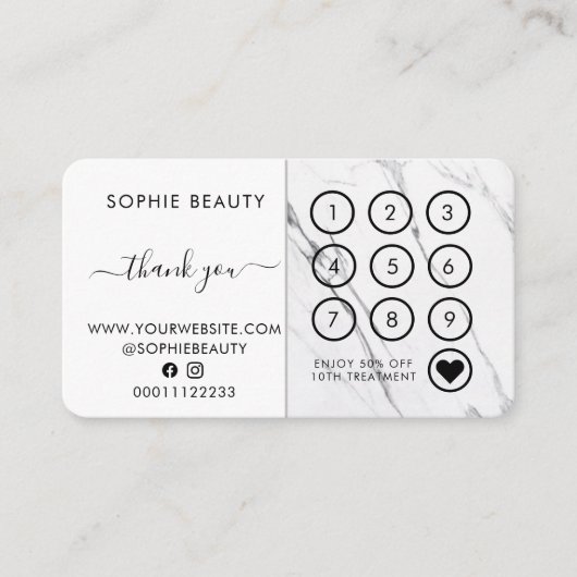 大理石美しいビジネスロゴありがとうロイヤリティカード ロイヤリティカード (正面)
