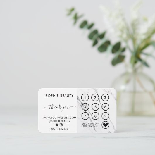 大理石美しいビジネスロゴありがとうロイヤリティカード ロイヤリティカード (スタンド正面)