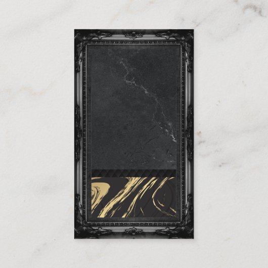 大理石背景 |ヴィンテージフレーム 名刺 (裏面)