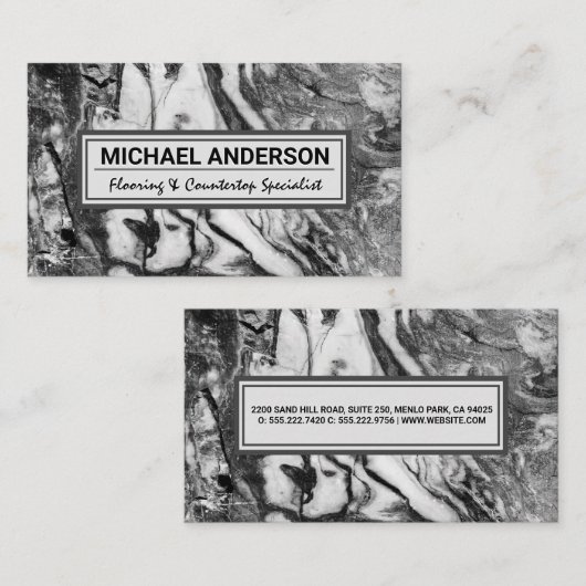 大理石背景 名刺 (正面/裏面)