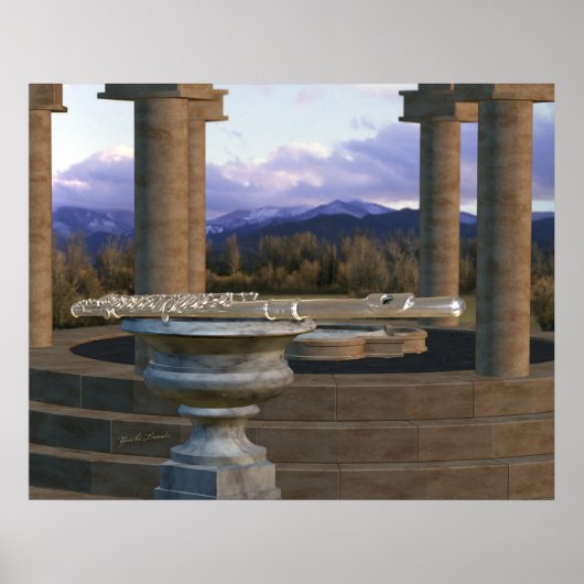 大理石花瓶1aのフルート ポスター (正面)