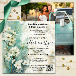 大理石芸術的のフローラが後に楽しく結婚続く 招待状