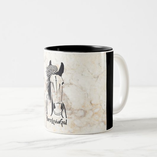 大理石芸術的スタイルホースローヴィンガルマグ ツートーンマグカップ (正面右)