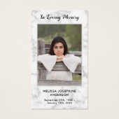 大理石葬儀記念写真悔やみや弔慰祈りの言葉カード (正面)