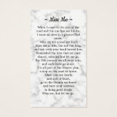 大理石葬式悔やみや弔慰写真記念祈りの言葉カード (裏面)