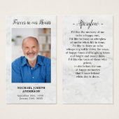 大理石葬式悔やみや弔慰写真記念祈りの言葉カード (正面&裏面)