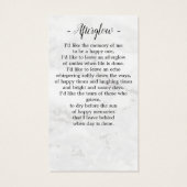 大理石葬式悔やみや弔慰写真記念祈りの言葉カード (裏面)