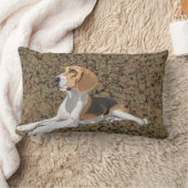 大理石製の背景にビーグルを置く ランバークッション (ブランケット)