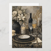 大理石製の誓い | エレガント土 招待状 (正面/裏面)