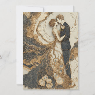 大理石製の誓い | シック線 招待状