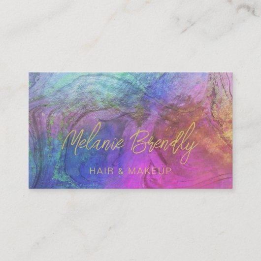 大理石製オパール型ホログラフィックパターン名刺 名刺 (正面)