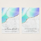 大理石製数々ののスタッドイヤリング表示カード (正面&裏面)