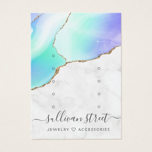 大理石製数々ののスタッドイヤリング表示カード (正面)