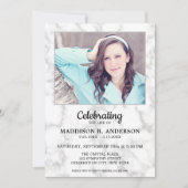 大理石記念写真葬式お祝い・オブ・ライフ 招待状 (正面)