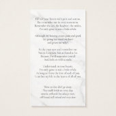 大理石記念葬儀写真祈りの言葉カード (裏面)