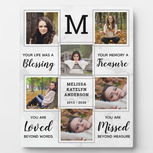 大理石記念記念記念ユニーク写真コラージュ フォトプラーク (正面)