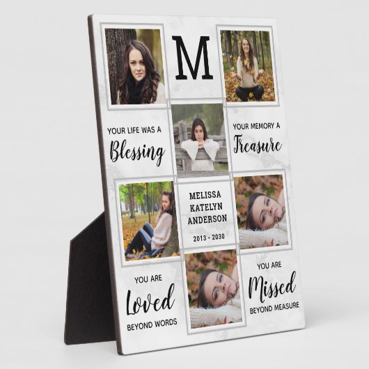 大理石記念記念記念ユニーク写真コラージュ フォトプラーク (側面)